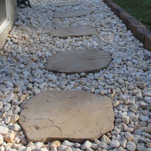 Stepping Stone with Brick Border